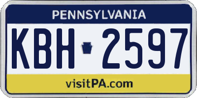 PA license plate KBH2597