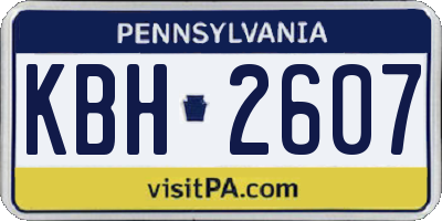 PA license plate KBH2607