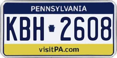PA license plate KBH2608