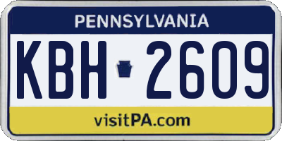 PA license plate KBH2609