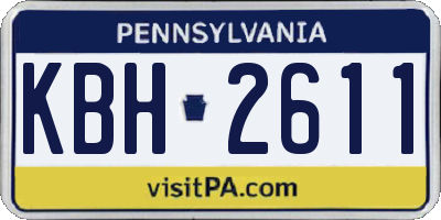 PA license plate KBH2611