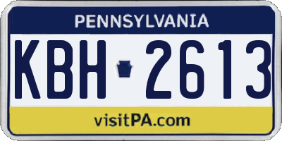 PA license plate KBH2613