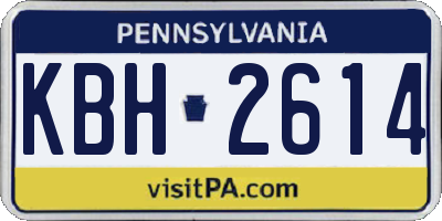 PA license plate KBH2614