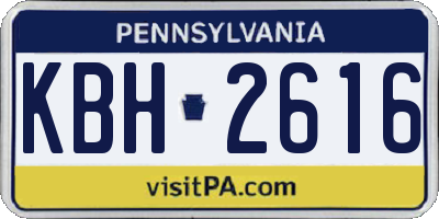 PA license plate KBH2616