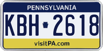 PA license plate KBH2618