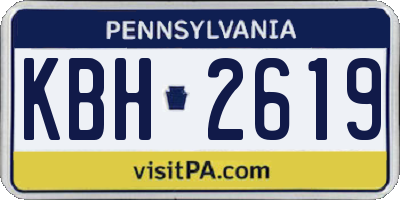 PA license plate KBH2619