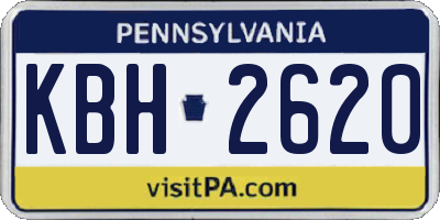 PA license plate KBH2620