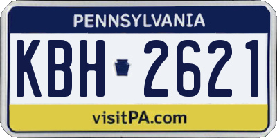 PA license plate KBH2621