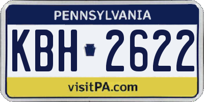 PA license plate KBH2622