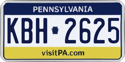 PA license plate KBH2625