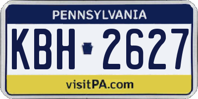 PA license plate KBH2627