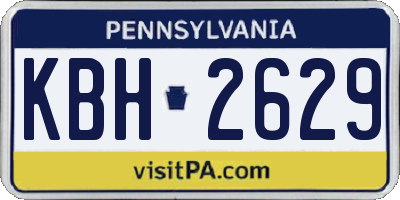 PA license plate KBH2629