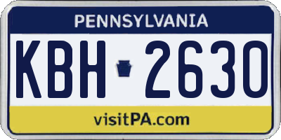 PA license plate KBH2630