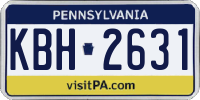 PA license plate KBH2631