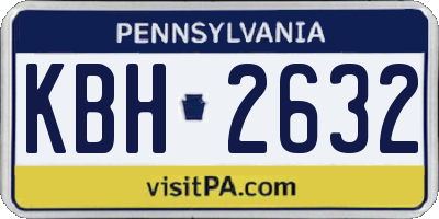 PA license plate KBH2632