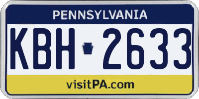 PA license plate KBH2633