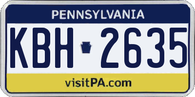 PA license plate KBH2635