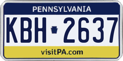 PA license plate KBH2637