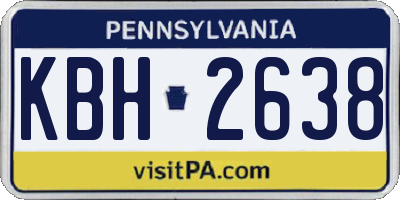 PA license plate KBH2638