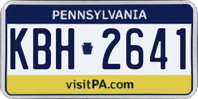 PA license plate KBH2641