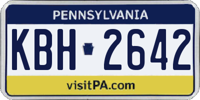 PA license plate KBH2642