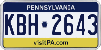 PA license plate KBH2643