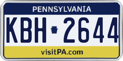 PA license plate KBH2644