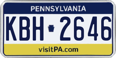 PA license plate KBH2646
