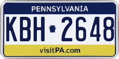 PA license plate KBH2648