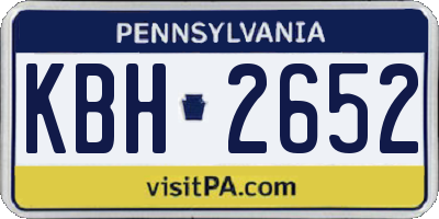 PA license plate KBH2652