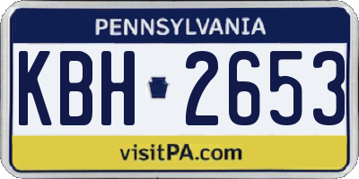 PA license plate KBH2653