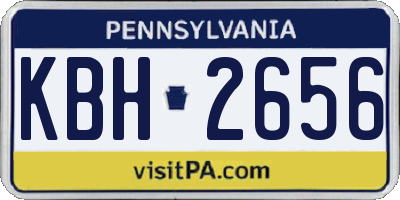 PA license plate KBH2656