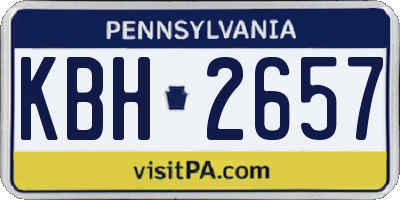 PA license plate KBH2657