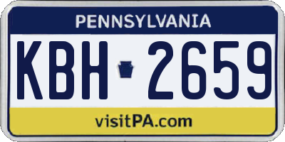PA license plate KBH2659