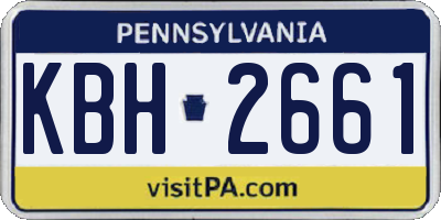 PA license plate KBH2661