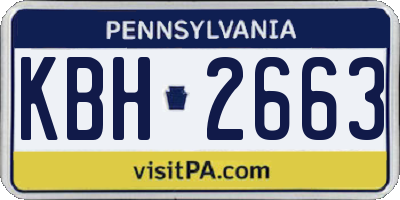 PA license plate KBH2663