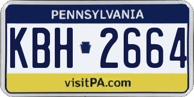 PA license plate KBH2664