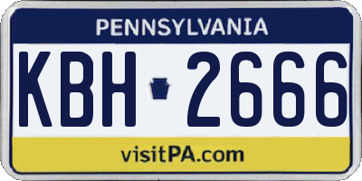 PA license plate KBH2666