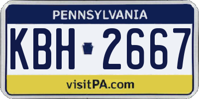 PA license plate KBH2667