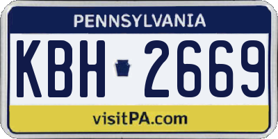 PA license plate KBH2669