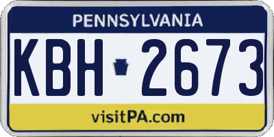 PA license plate KBH2673