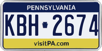 PA license plate KBH2674