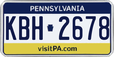 PA license plate KBH2678