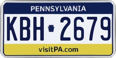PA license plate KBH2679