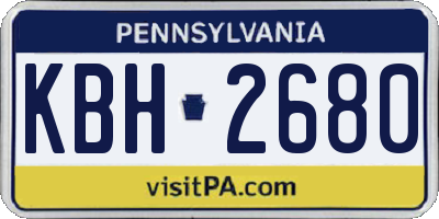 PA license plate KBH2680
