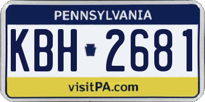 PA license plate KBH2681