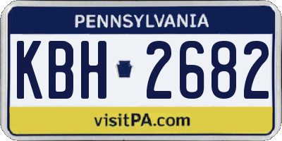 PA license plate KBH2682