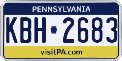 PA license plate KBH2683