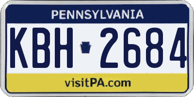 PA license plate KBH2684