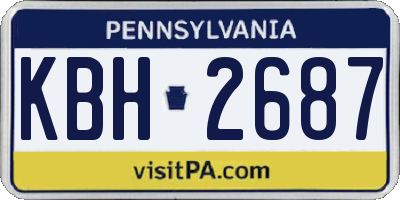 PA license plate KBH2687